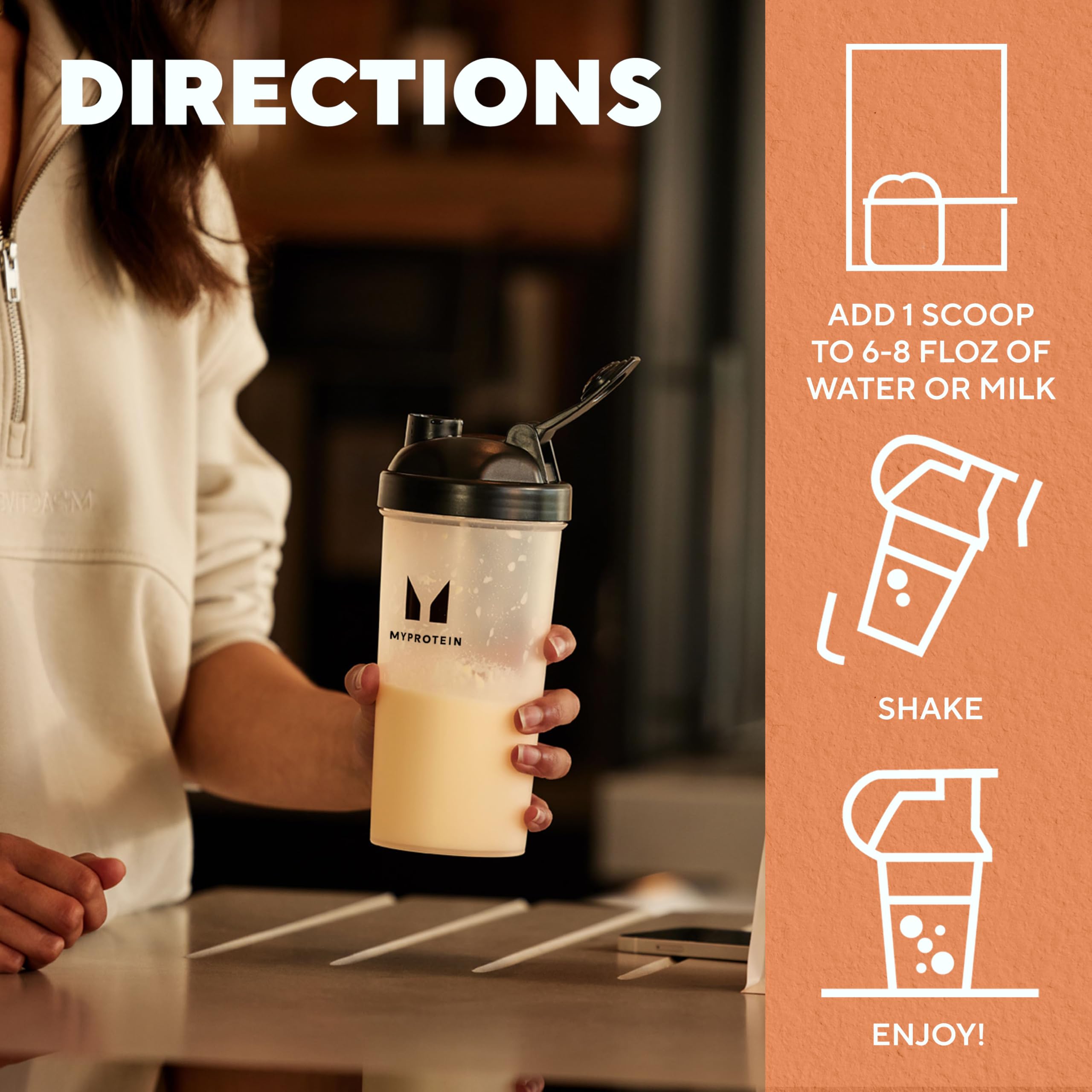 Myprotein Impact Whey Salted Caramel nutrition label with servings.