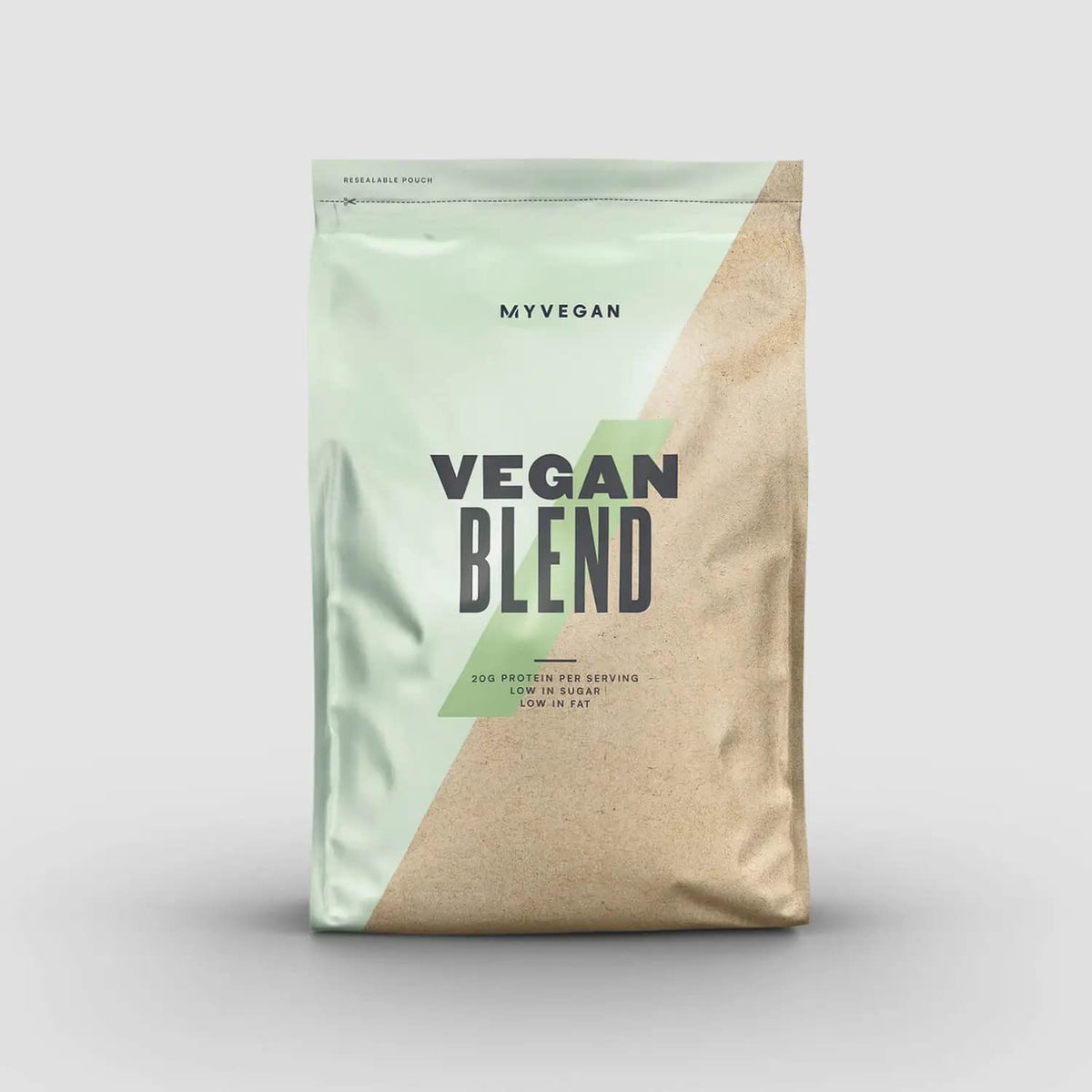 Myprotein Vegan Blend bottle displaying plant-based protein for workouts and recovery
