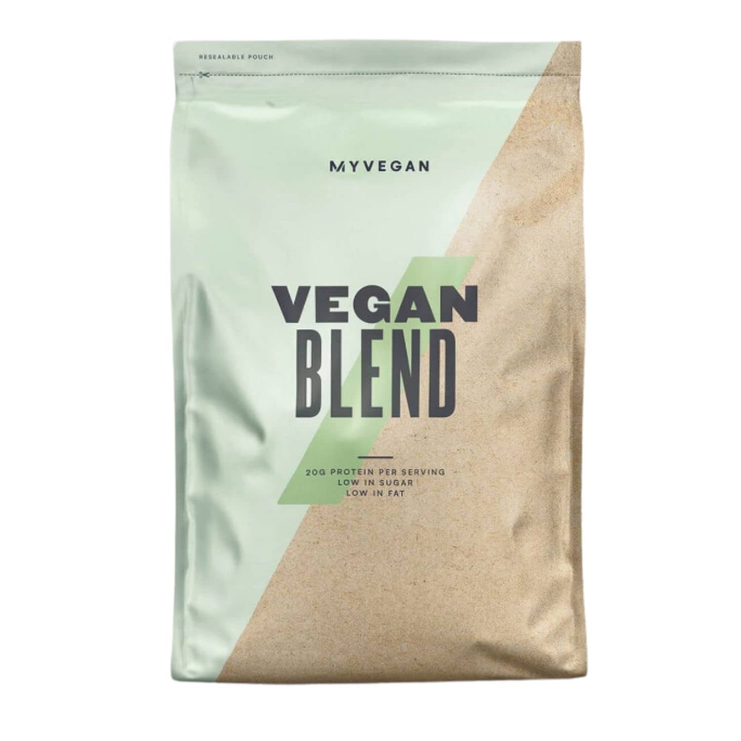 Myprotein Vegan Blend Powder tiramisu bottle promotes gluten-free plant-based protein.
