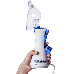 Mypurmist New Classic vaporizer in compact home-use setup for quick relief