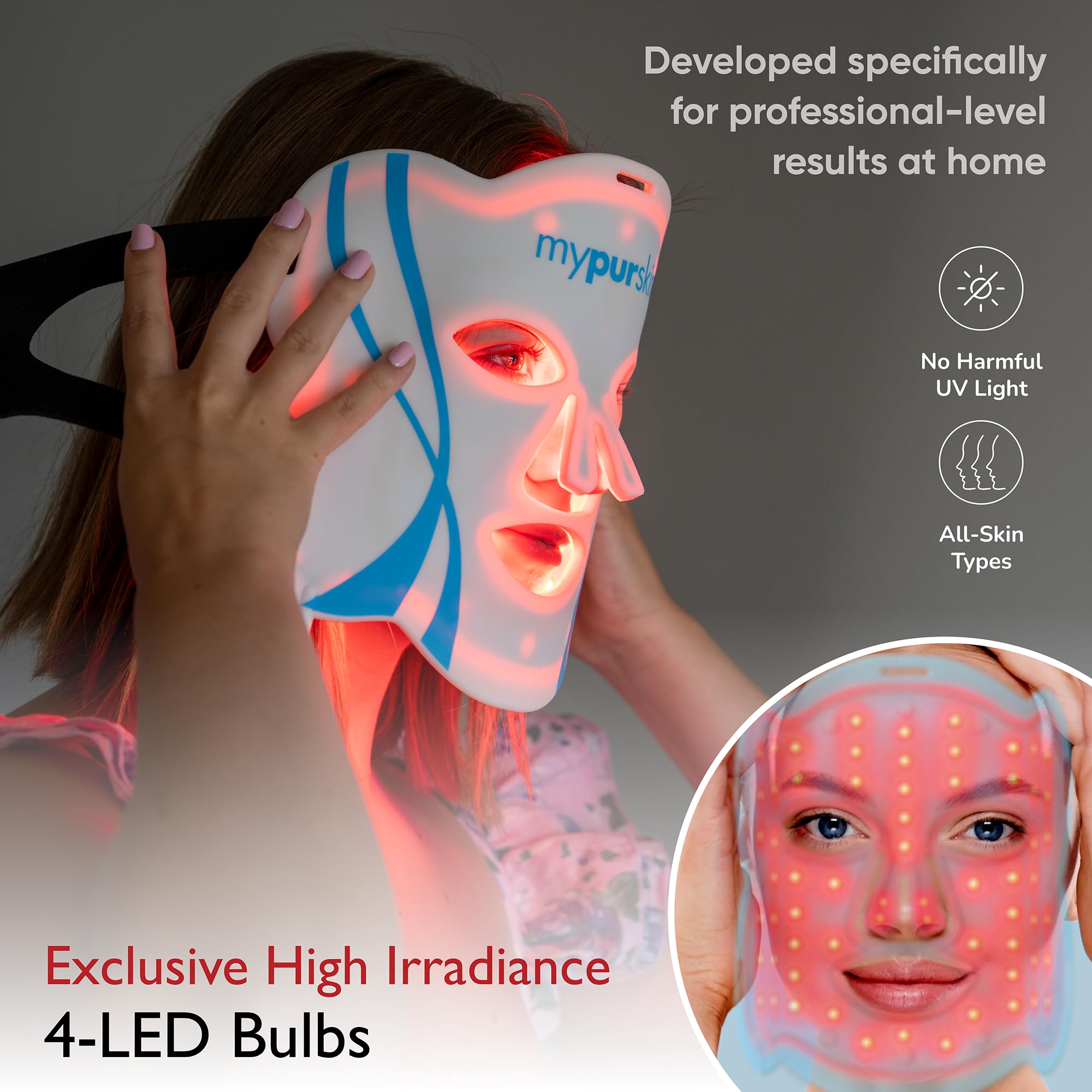 mypurskin pro-grade mask uses red and infrared light to support skin renewal