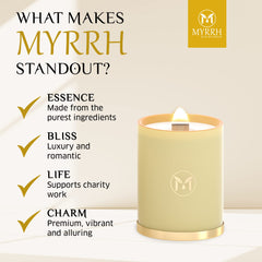 Myrrh Bliss camphor-infused note for clarity and calm.