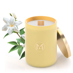 Myrrh Bliss of Essence MyrrUSA Arabian Jasmine Candle jar front view, perfect for elegant home décor.