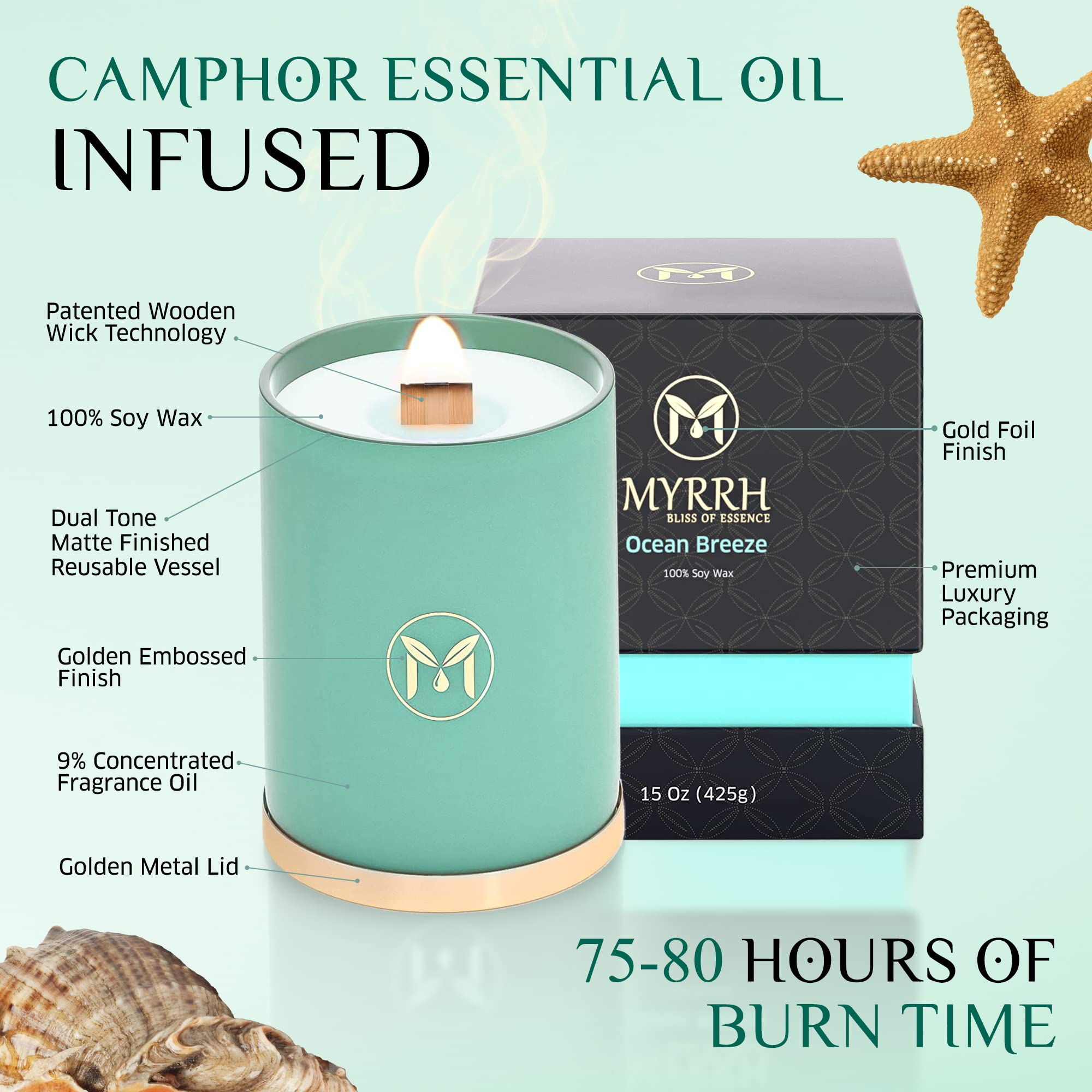 Myrrh Bliss Ocean Breeze gift-ready packaging with elegant gold foil.