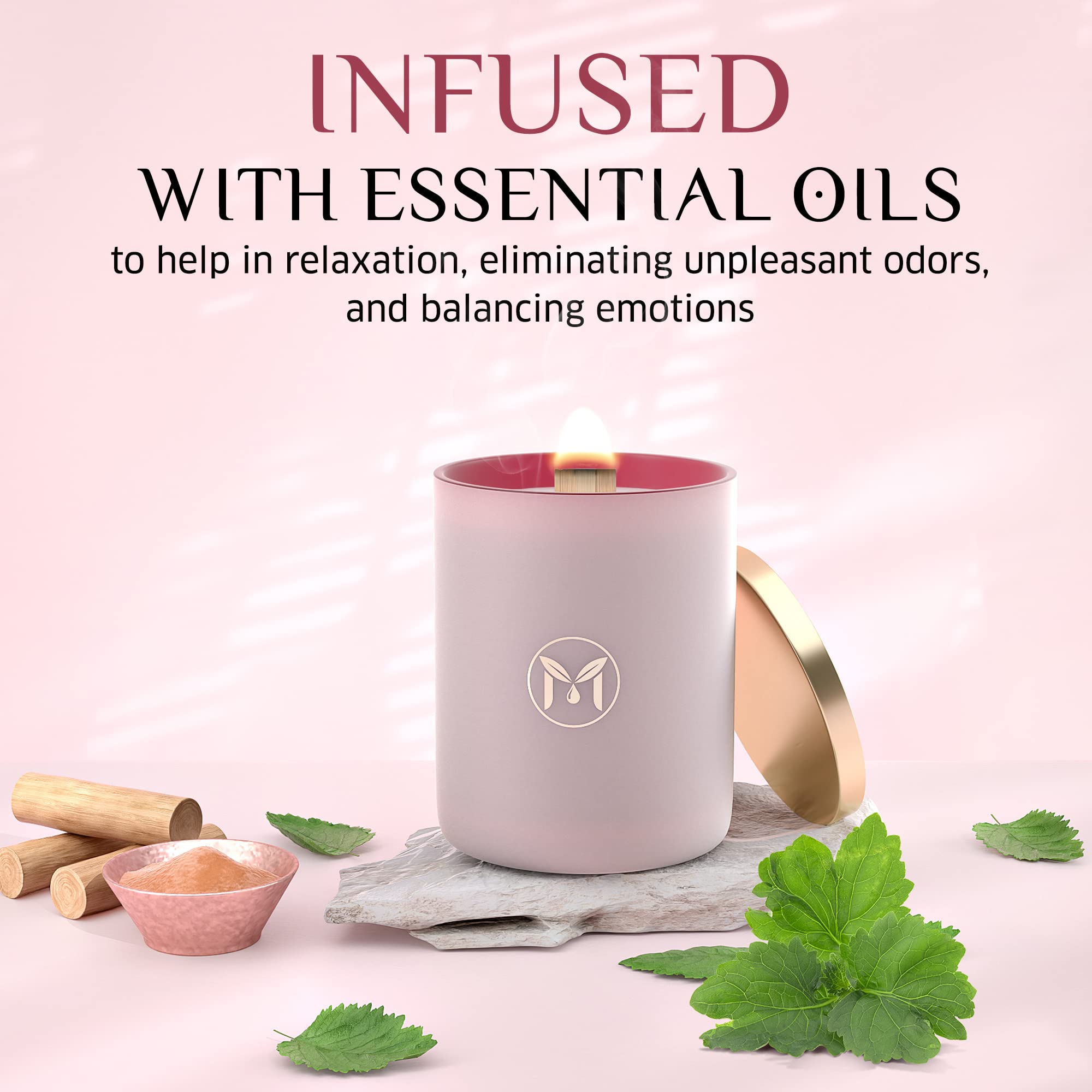 MyrrhUSA crackling wooden wick closeup enhancing cozy fireside ambiance.