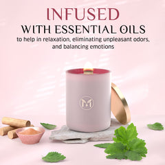 MyrrhUSA crackling wooden wick closeup enhancing cozy fireside ambiance.