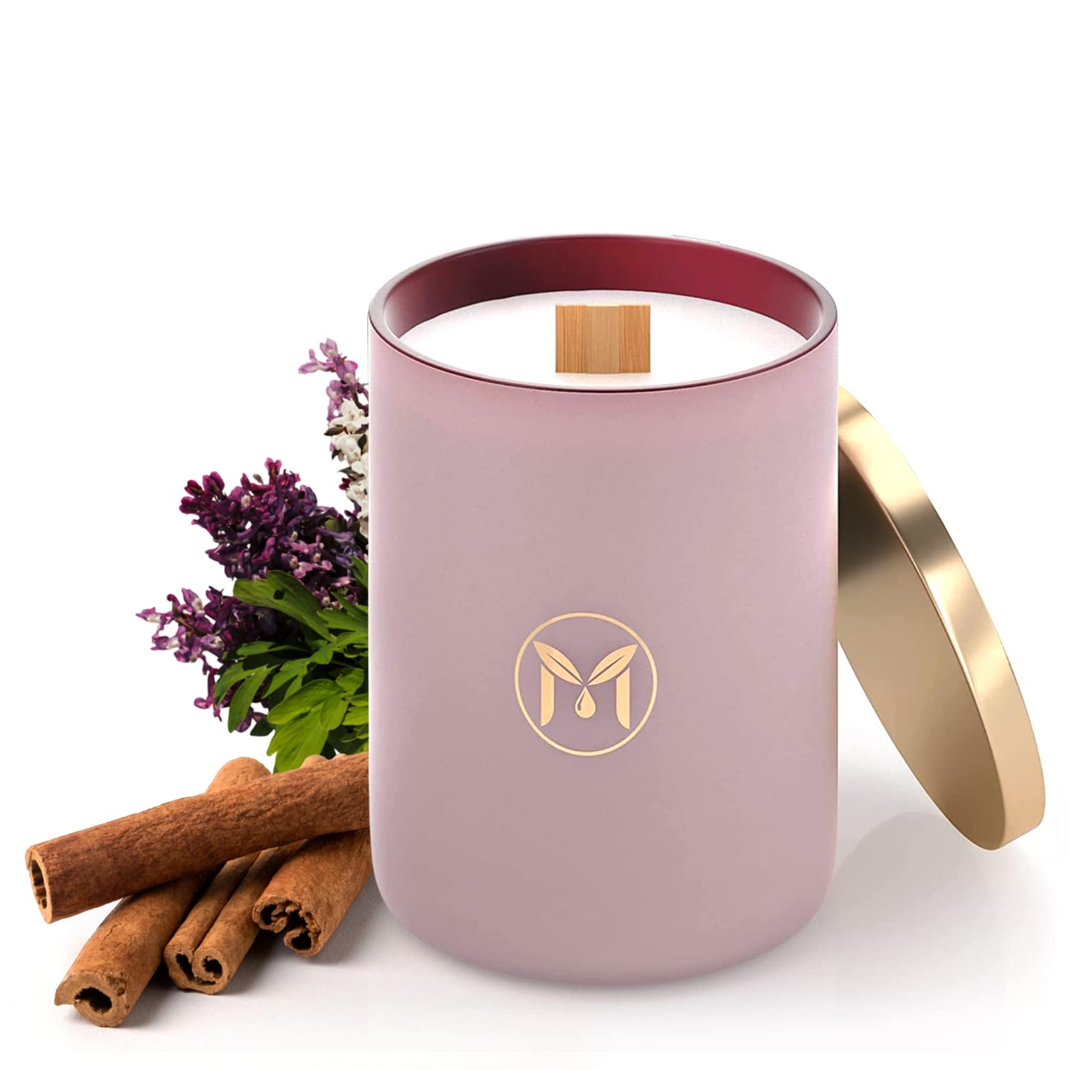 MyrrhUSA sandalwood patchouli candle jar-front with elegant gift-ready design.