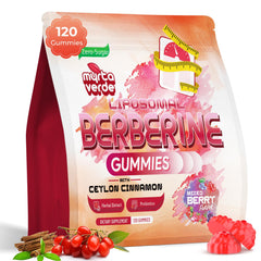 Myrtaverde Berberine gummies bottle showcases high-potency 2000mg formula for daily balance.