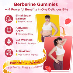 Myrtaverde berberine gummies label emphasizes sugar-free formulation and probiotic blend.