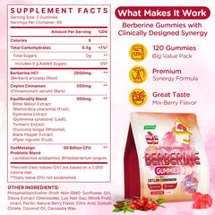 Myrtaverde berberine mix-berry gummies visual invites daily use.