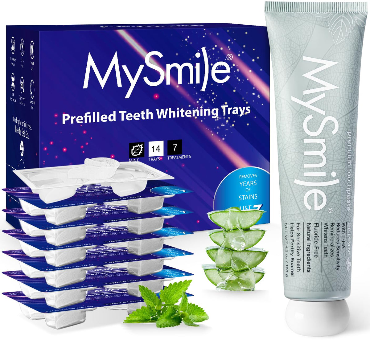 MySmile 7-day whitening trays for a brighter smile with a simple daily routine