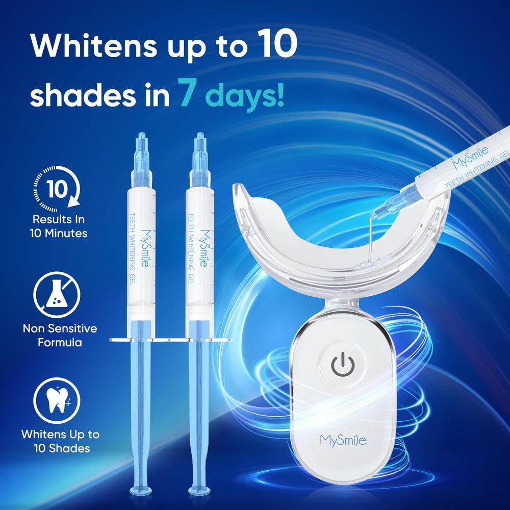 MySmile BPA-free mouth tray for comfortable gel contact.