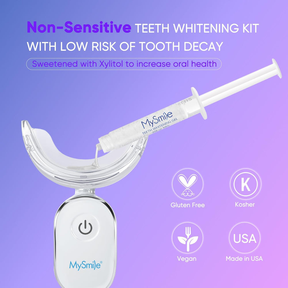 MySmile Deluxe whitening tray aids even gel application.