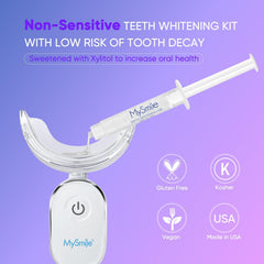 MySmile Deluxe whitening tray aids even gel application.