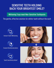 MySmile upper and lower prefilled trays for even whitening at home