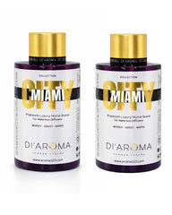 Mystic Romance Di'Aroma Miami aroma oil bottles for waterless diffusers with long-lasting fragrance.