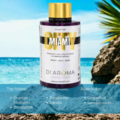Purple bottle aroma oil for Mystic Romance diffuser, designed for steady fragrance without heat.