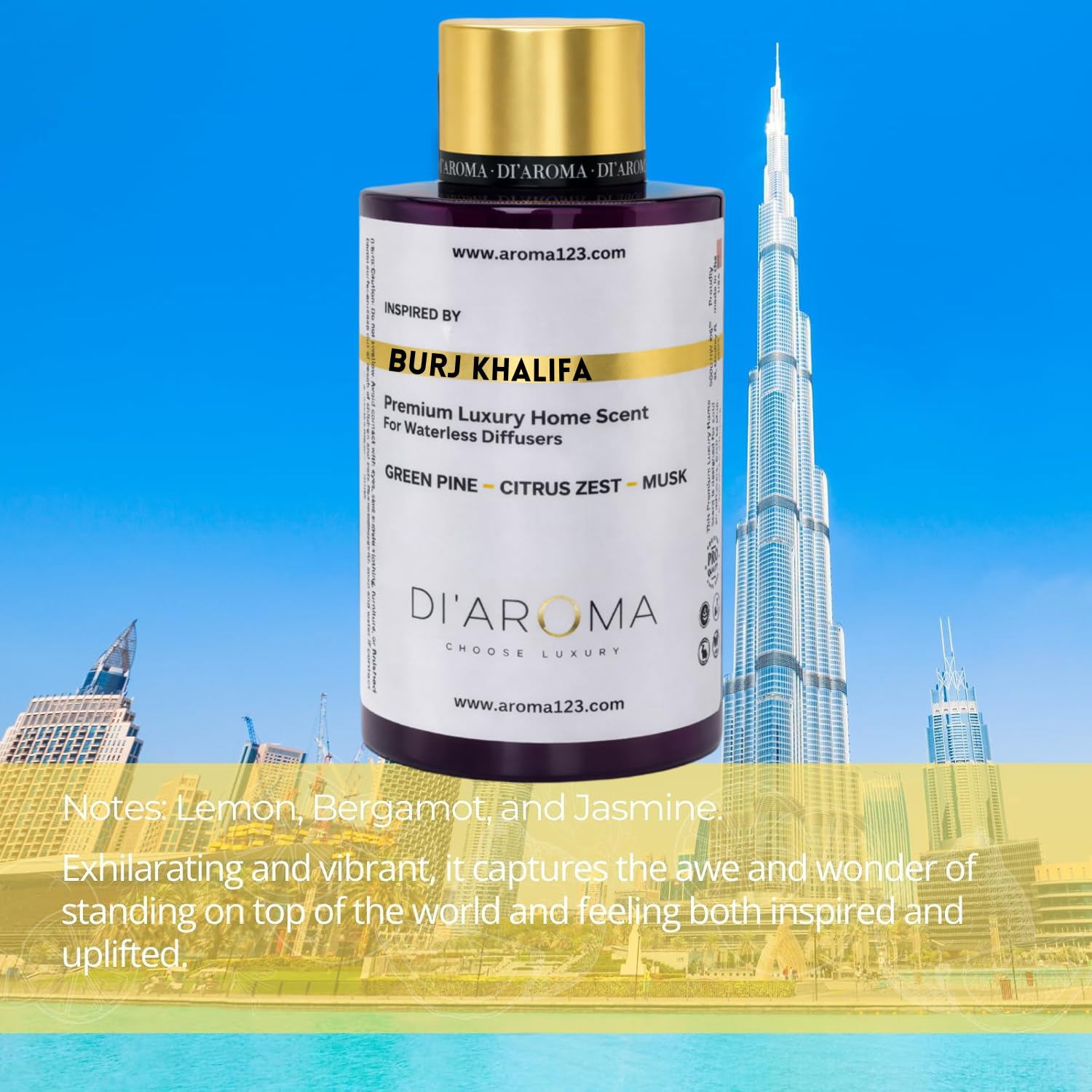DiAroma Burj Khalifa diffuser oil collection for professional scent systems.