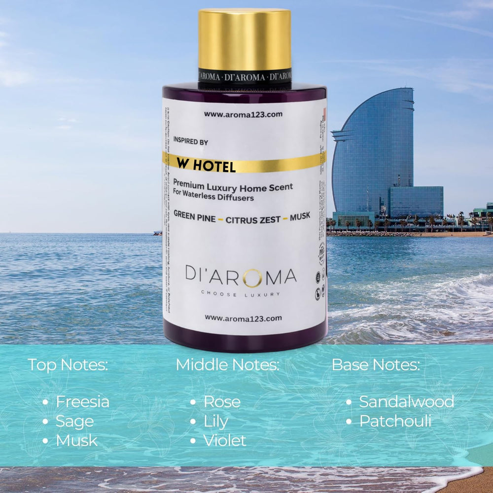 Di'Aroma W Hotel diffuser setup conveying hotel-grade ambiance