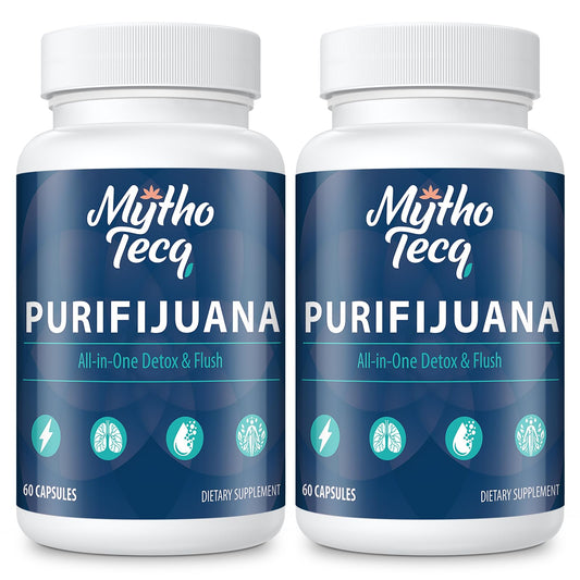 MythoTecq detox bottle front showing premium herbal cleanse for daily wellness