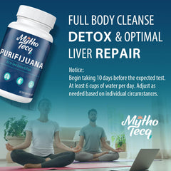 MythoTecq detox empty glass with pills ready for a mindful cleanse ritual