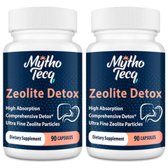 MythoTecq Zeolite Detox bottle pour; convenient full-body cleanse on the go.