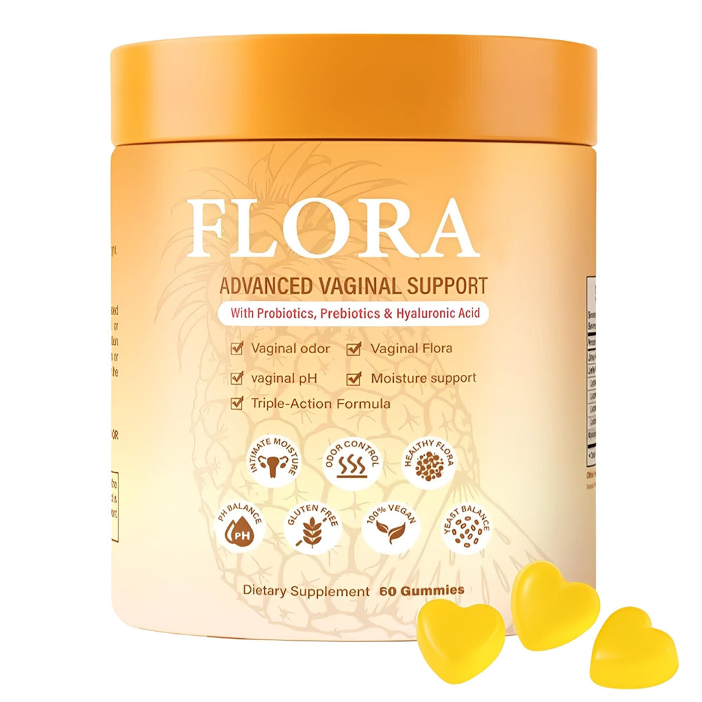 MZXDXZE Flora Plus Gummies bottle for convenient daily vaginal support.