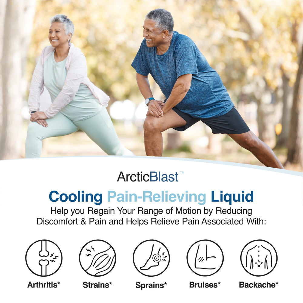 N-Labs Arctic Blast fast absorption formula cools and soothes after activity.