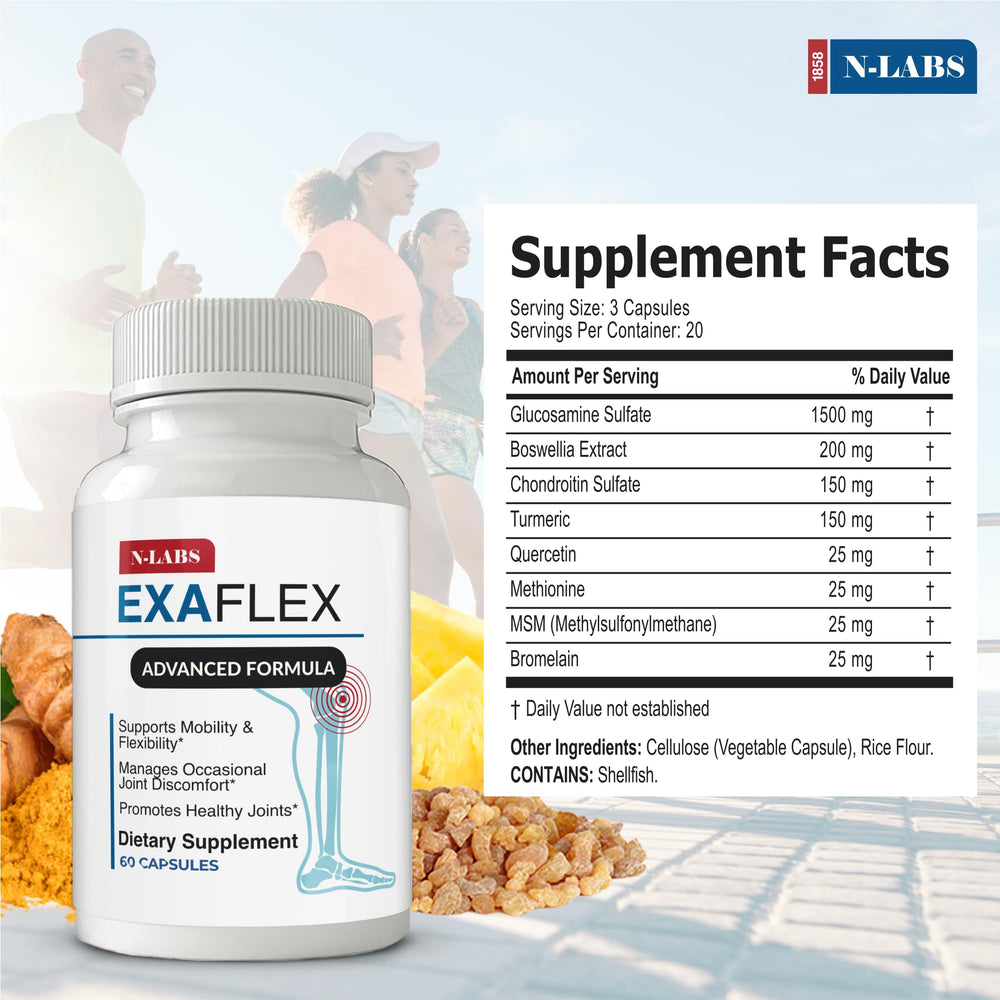 N-Labs ExaFlex capsules closeup shows premium blend.