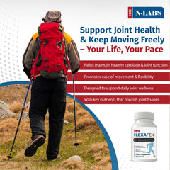 N-Labs Flexafen bottle and label highlighting MSM and Type 2 Collagen