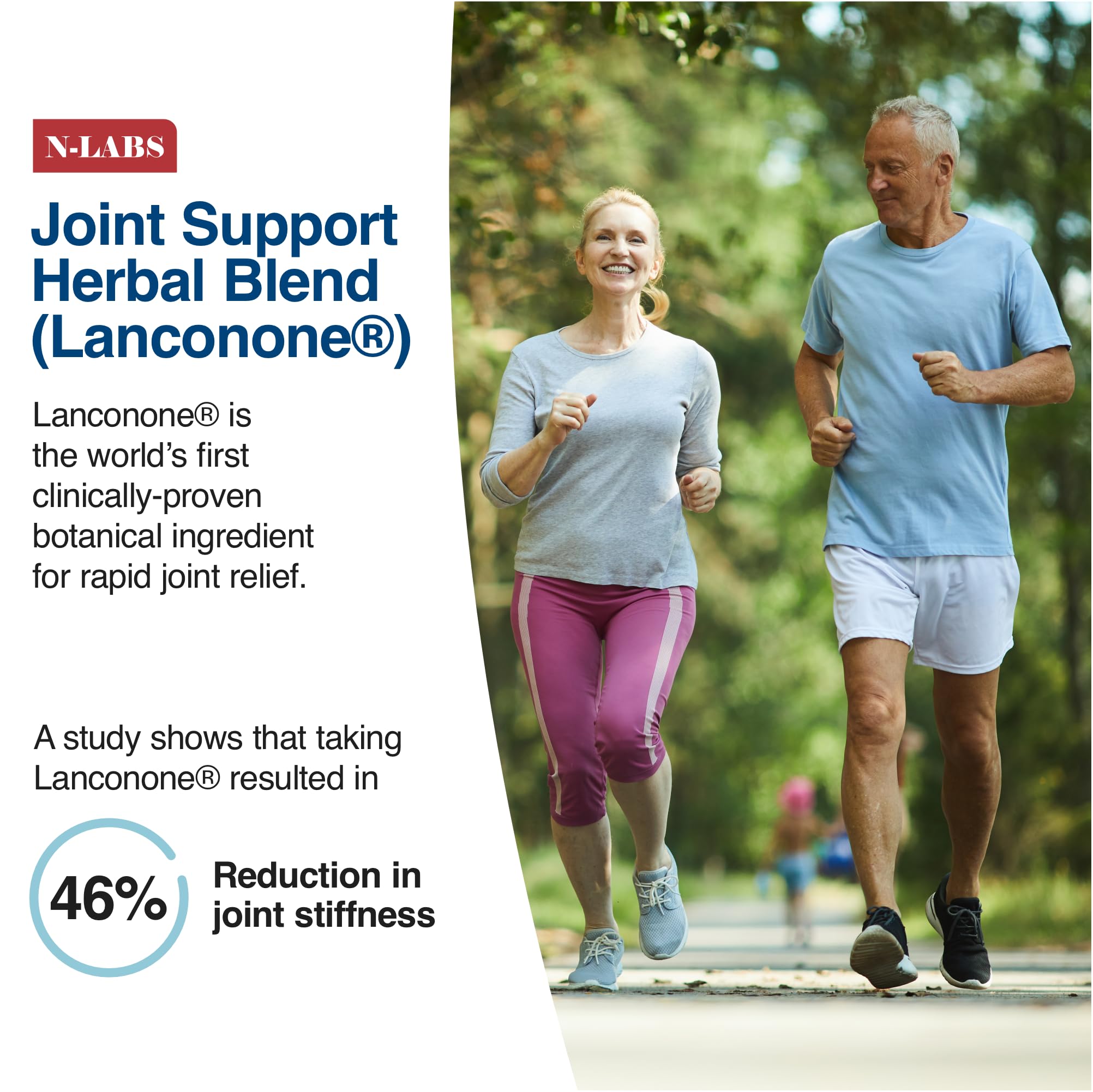 N-Labs Restria Lanconone blend ingredient spotlight highlighting joint comfort support.