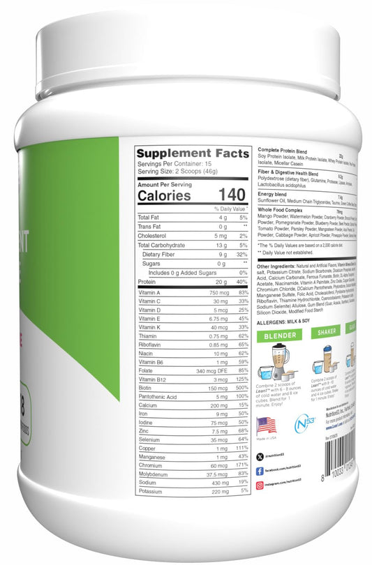 N53 Lean1 Birthday Cake shake glass featuring a tasty post-workout snack.