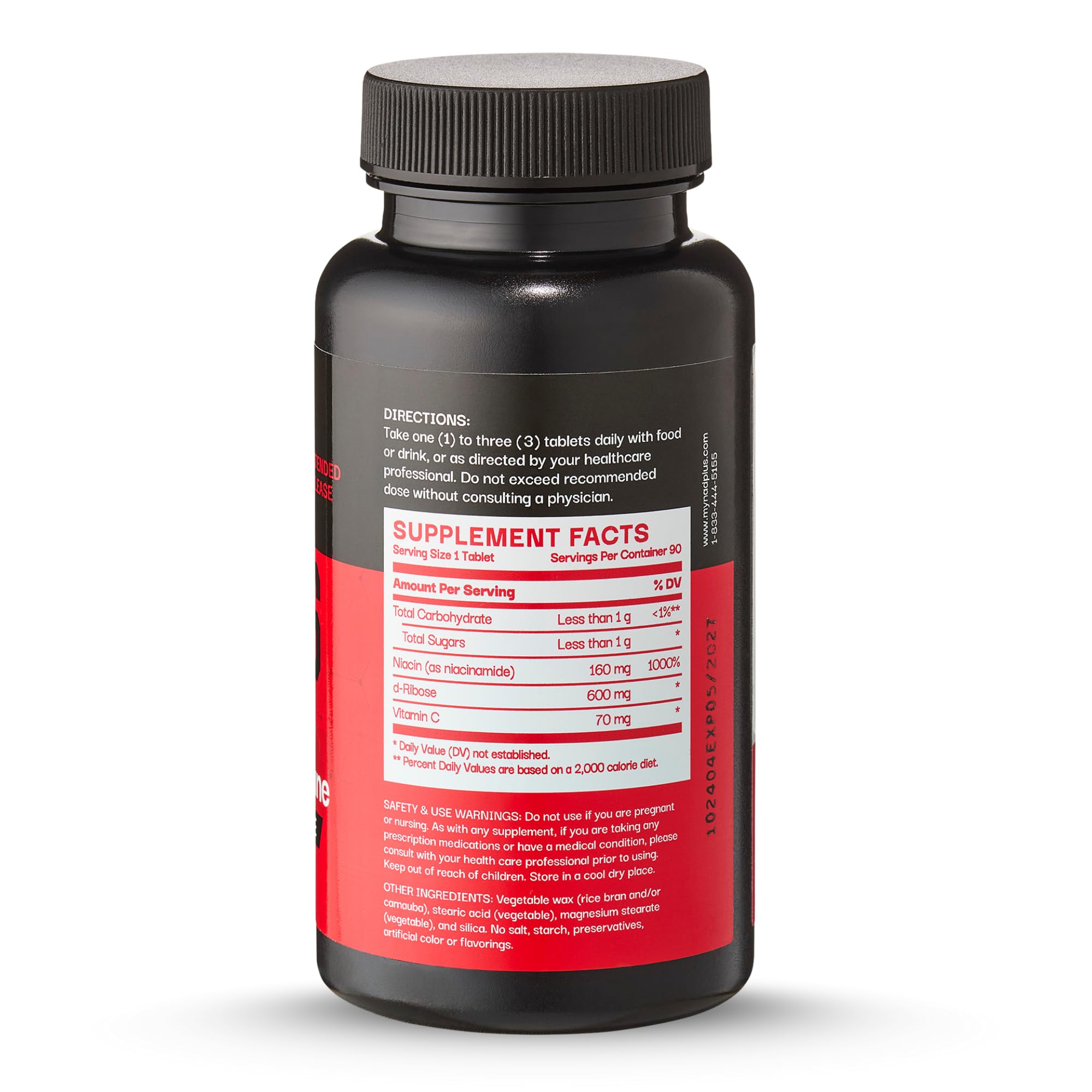 NAD Plus Revive+Immune label closeup highlighting RiaGev SR and clean ingredients.