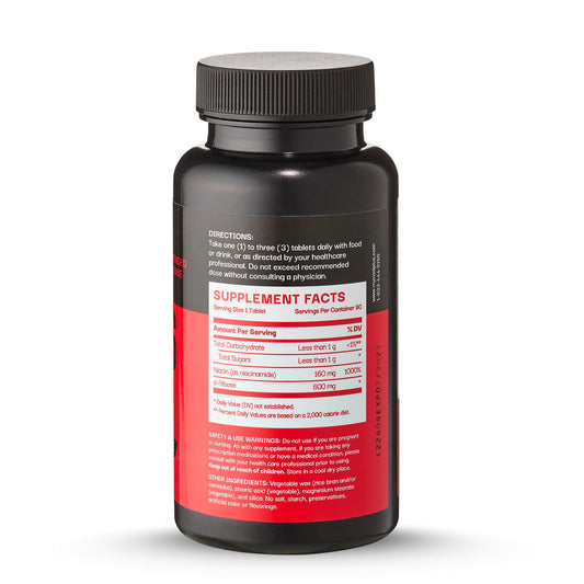 Revive tablets in a glass jar illustrating extended-release design for steady energy.