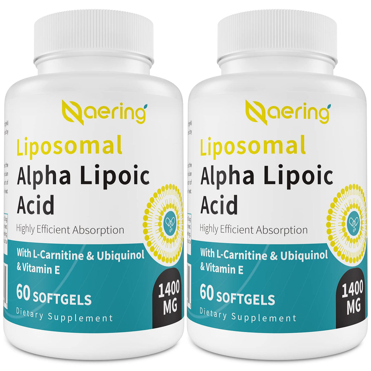 Naering liposomal alpha lipoic acid bottle highlighting high-dose antioxidant support