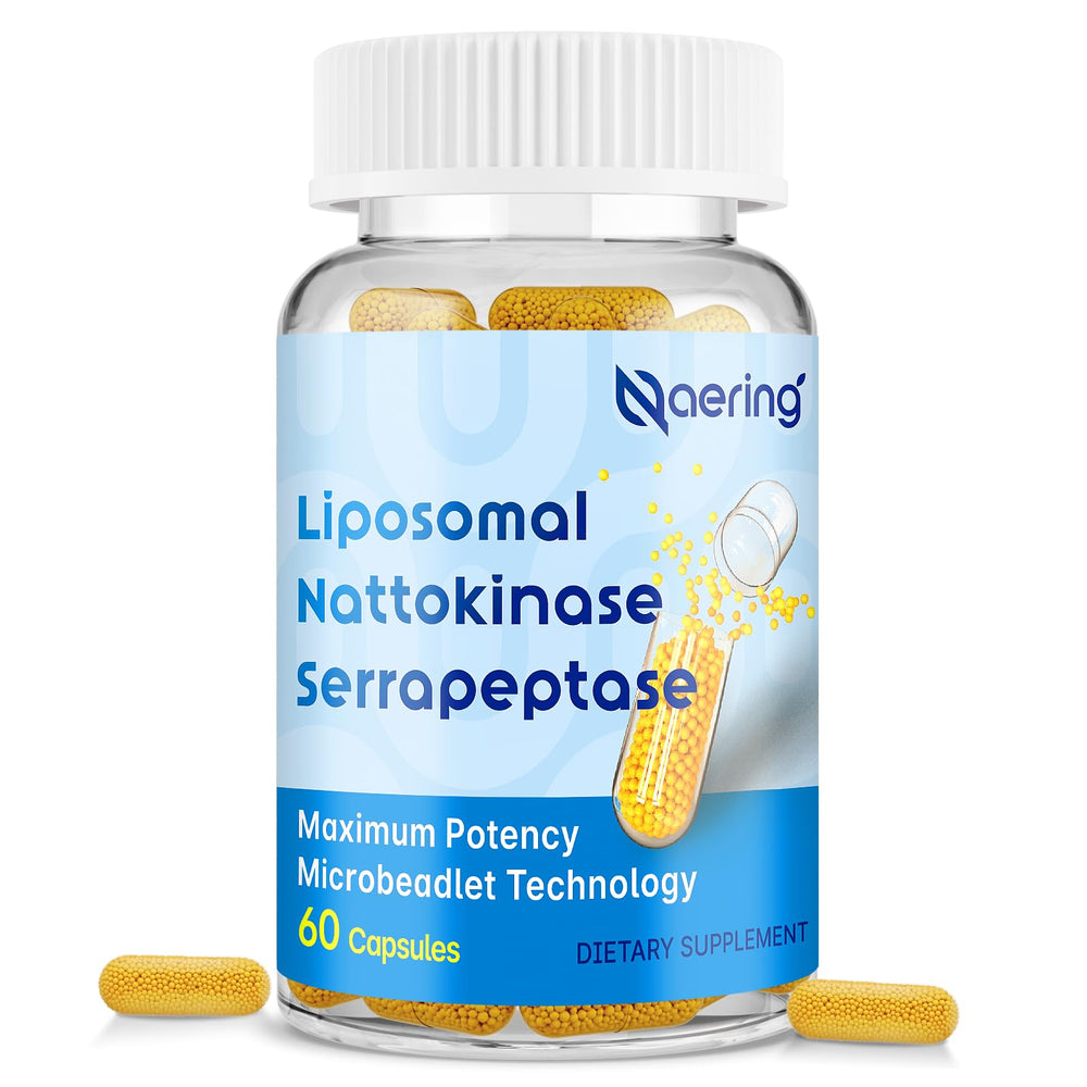 Naering liposomal nattokinase bottle showing advanced delivery for daily enzyme support