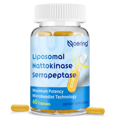 Naering liposomal nattokinase bottle showing advanced delivery for daily enzyme support
