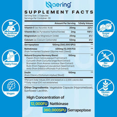 Naering bottle back showing label and vegan-friendly designation
