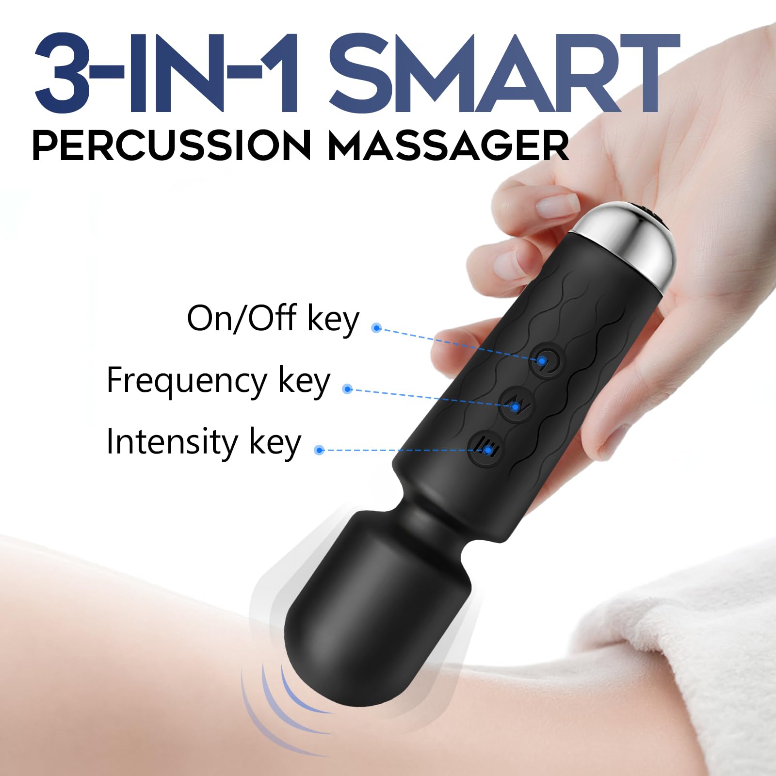 Naetxoa waterproof handheld massager silicone texture emphasizes hygiene and ease of cleaning