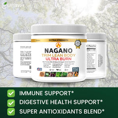 A spoonful of Nagano Trim Lean Body Ultra Burn over a smoothie for a daytime energy boost.