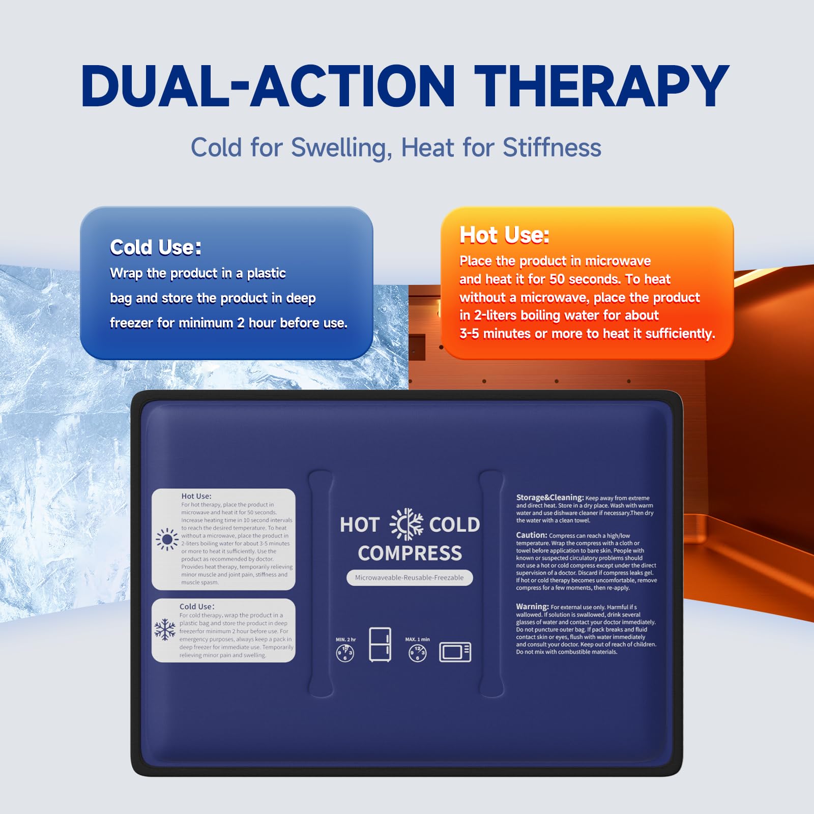 Najudok Gel Soft Ice Pack with adjustable straps for targeted joint relief.
