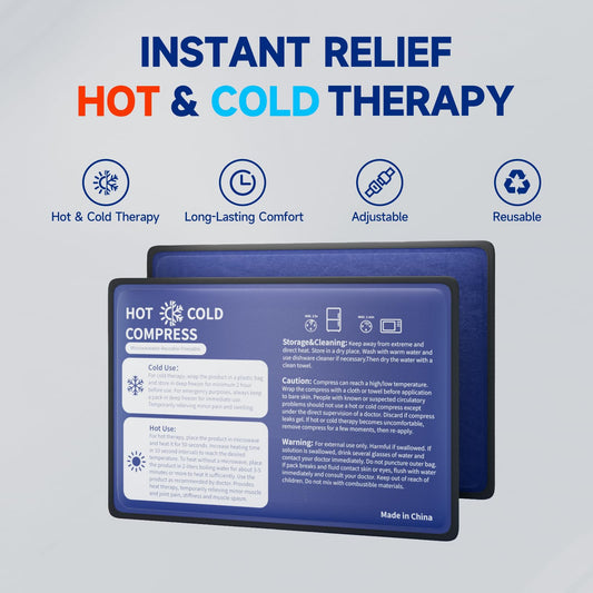 Najudok gel pack dual-sided design for longer heat or longer cold therapy.