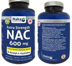 NAKA Platinum NAC bottle with pour view for easy daily dosing