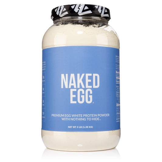 NAKED egg white protein powder bottle for a high-protein shake option