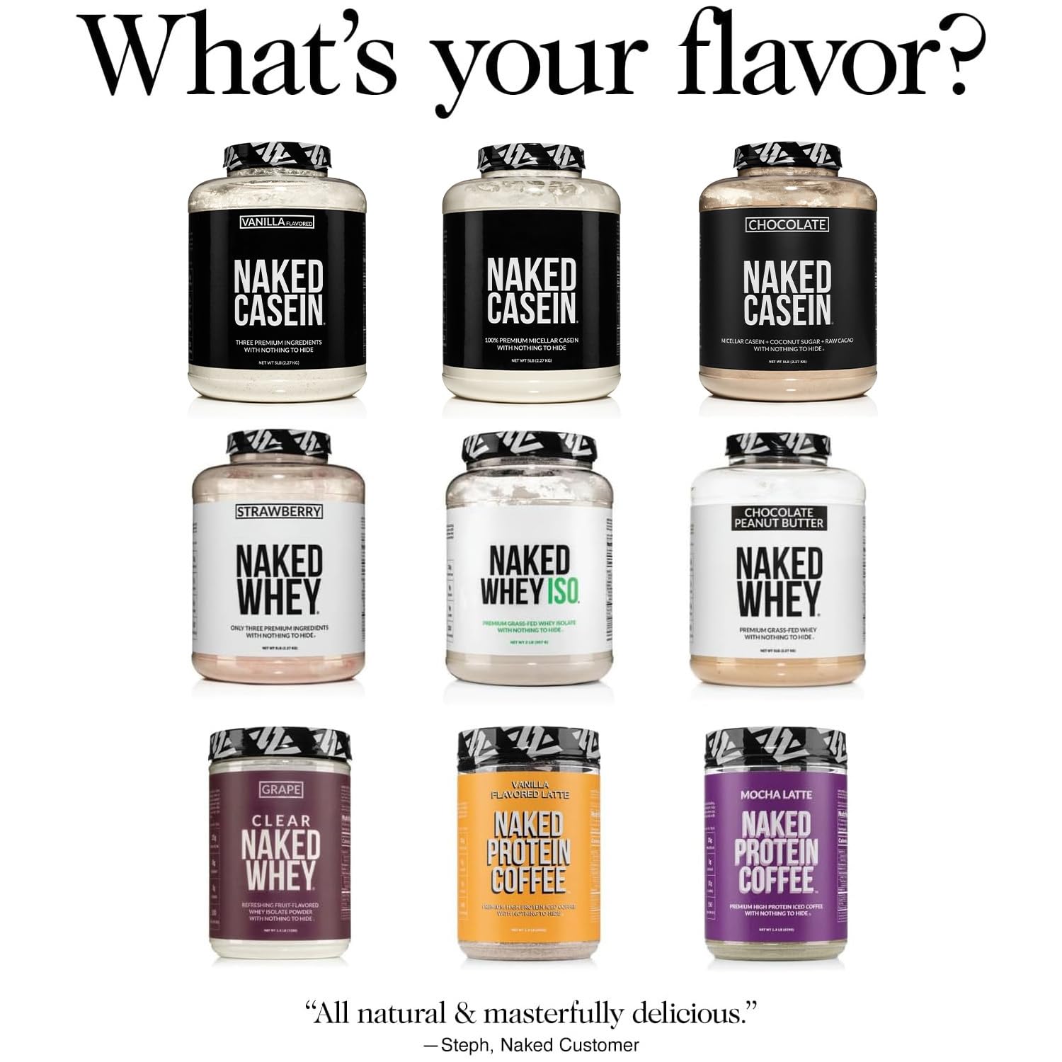 NAKED Casein cold processing – preserved amino acids and purity.
