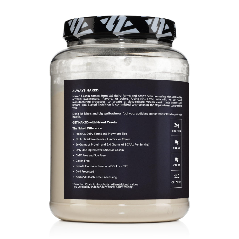 NAKED casein NSF certificate badge underscoring purity and safety.