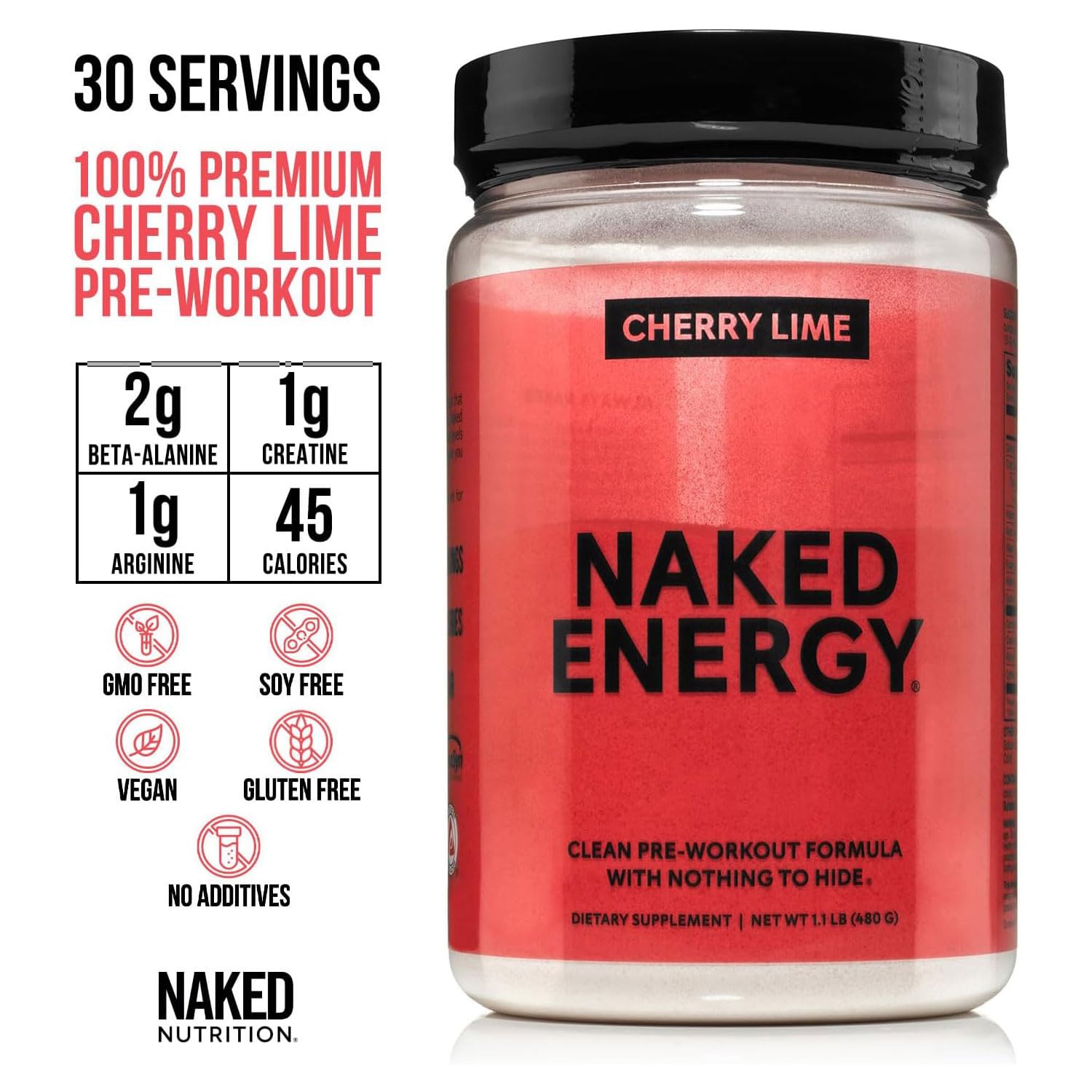 NAKED Cherry Lime Energy scoop lift demonstrates convenient serving.