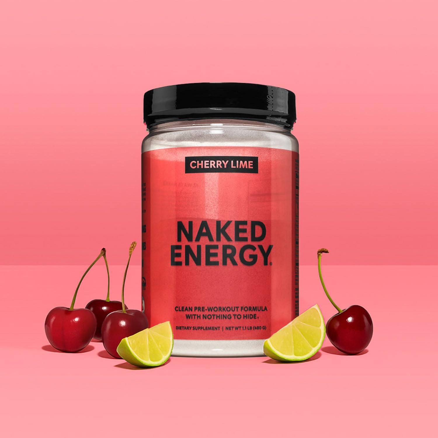 NAKED Cherry Lime Energy shake idea shows post-workout option.