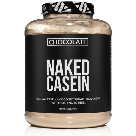 NAKED Chocolate Casein powder bag, 5 lb bulk for steady overnight recovery