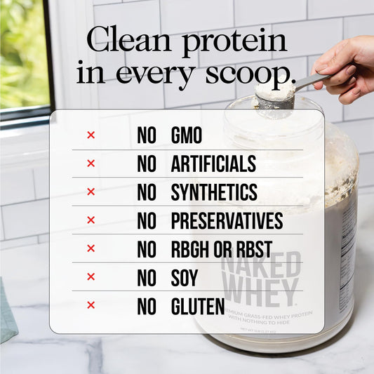 Close-up of ingredients shows six premium components in Naked Isolate.